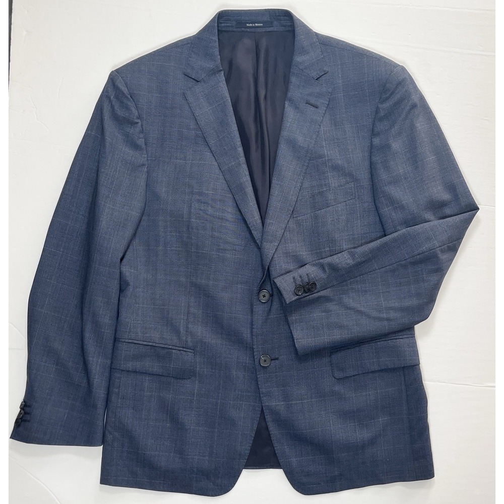 Z Zegna Blazer Men's 50R Blue Plaid City Fit Wool 2 Button Professional Luxury